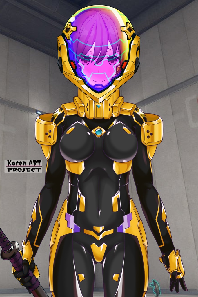 カレンちゃん+篁唯依の衛士強化装備【トータル・イクリプス】 正面アングル Karen is wearing Yui Takamura's Guard Reinforcement Equipment【TOTAL ECLIPSE】Front Angle