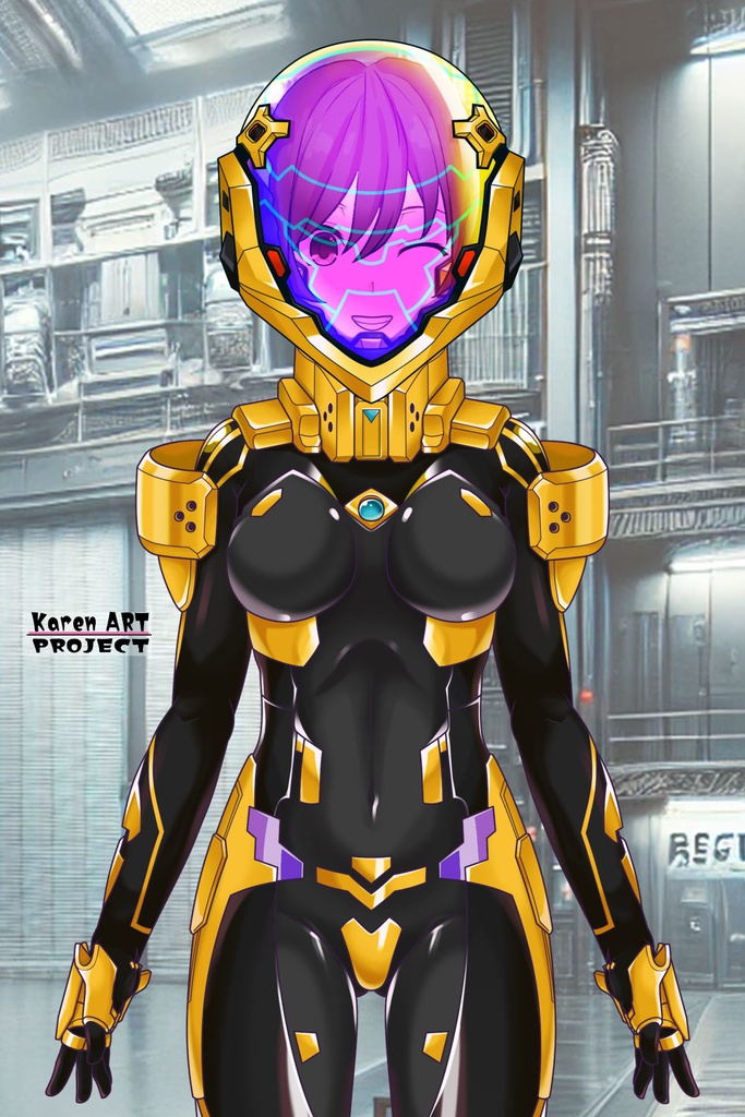 カレンちゃん+篁唯依の衛士強化装備【トータル・イクリプス】 正面アングル Karen is wearing Yui Takamura's Guard Reinforcement Equipment【TOTAL ECLIPSE】Front Angle