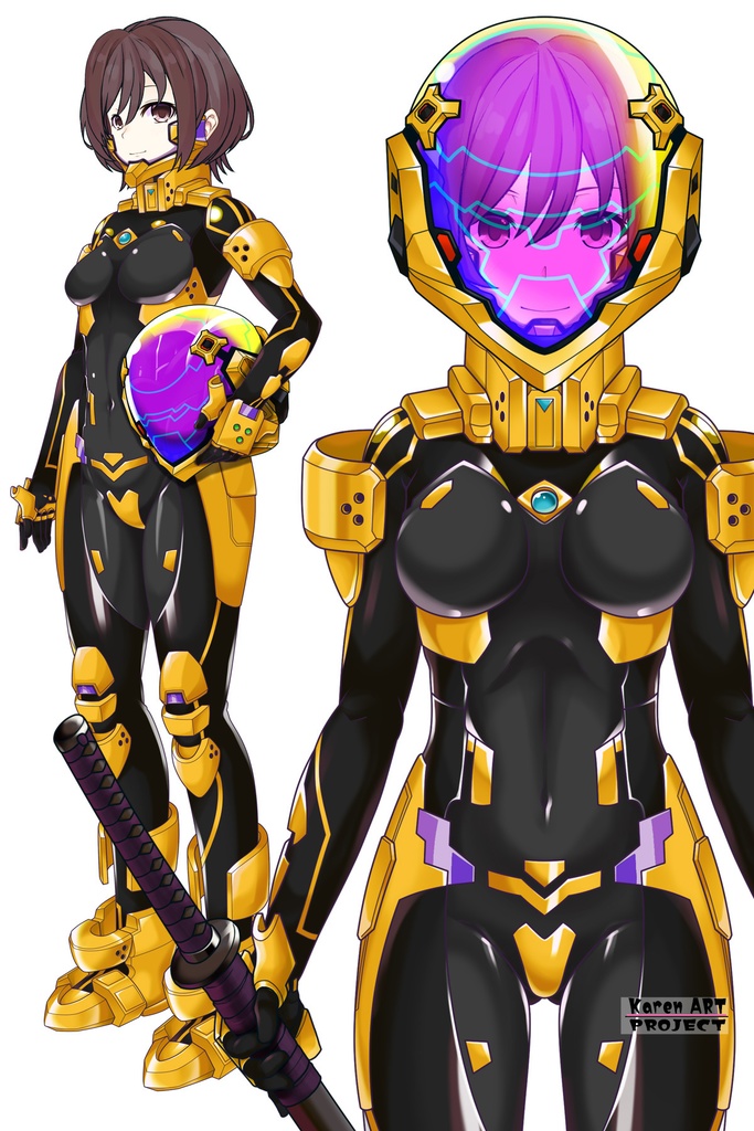 カレンちゃん+篁唯依の衛士強化装備【トータル・イクリプス】 正面アングル Karen is wearing Yui Takamura's Guard Reinforcement Equipment【TOTAL ECLIPSE】Front Angle