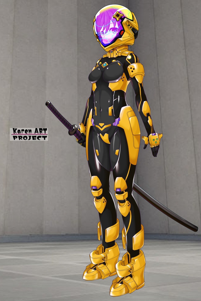 カレンちゃん+篁唯依の衛士強化装備【トータル・イクリプス】 斜め前アングル Karen is wearing Yui Takamura's Guard Reinforcement Equipment【TOTAL ECLIPSE】Diagonal front angle