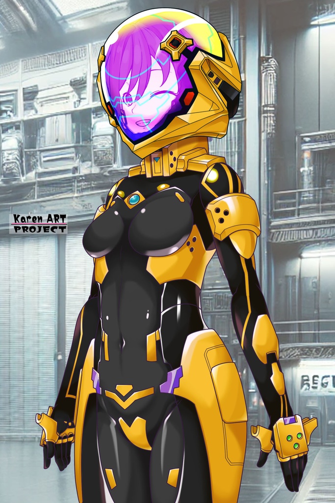 カレンちゃん+篁唯依の衛士強化装備【トータル・イクリプス】 斜め前アングル Karen is wearing Yui Takamura's Guard Reinforcement Equipment【TOTAL ECLIPSE】Diagonal front angle