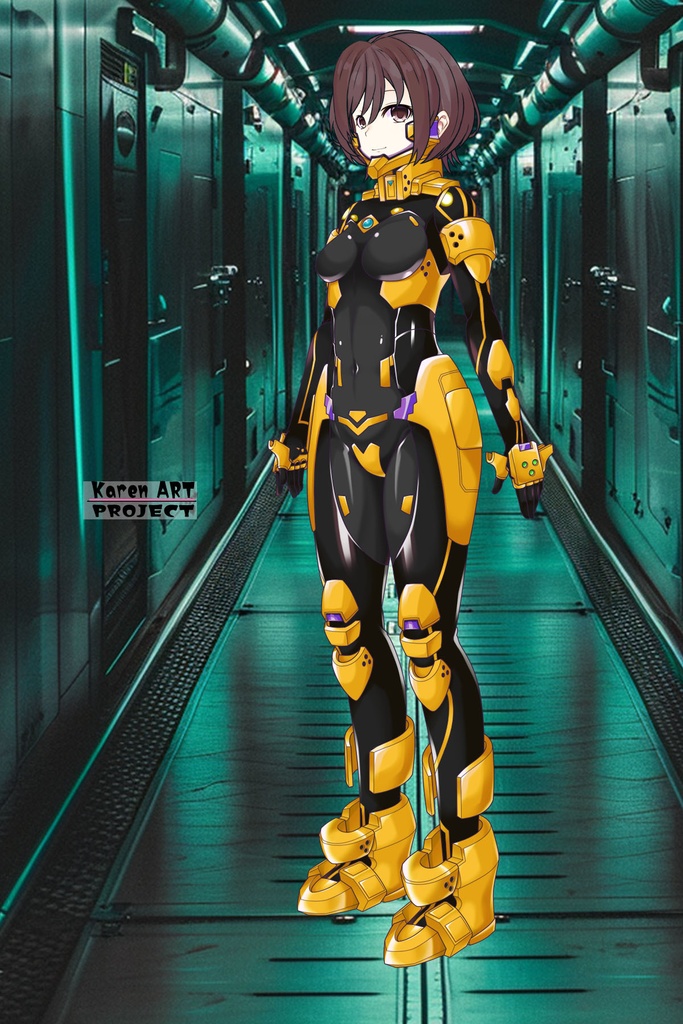 カレンちゃん+篁唯依の衛士強化装備【トータル・イクリプス】 斜め前アングル Karen is wearing Yui Takamura's Guard Reinforcement Equipment【TOTAL ECLIPSE】Diagonal front angle