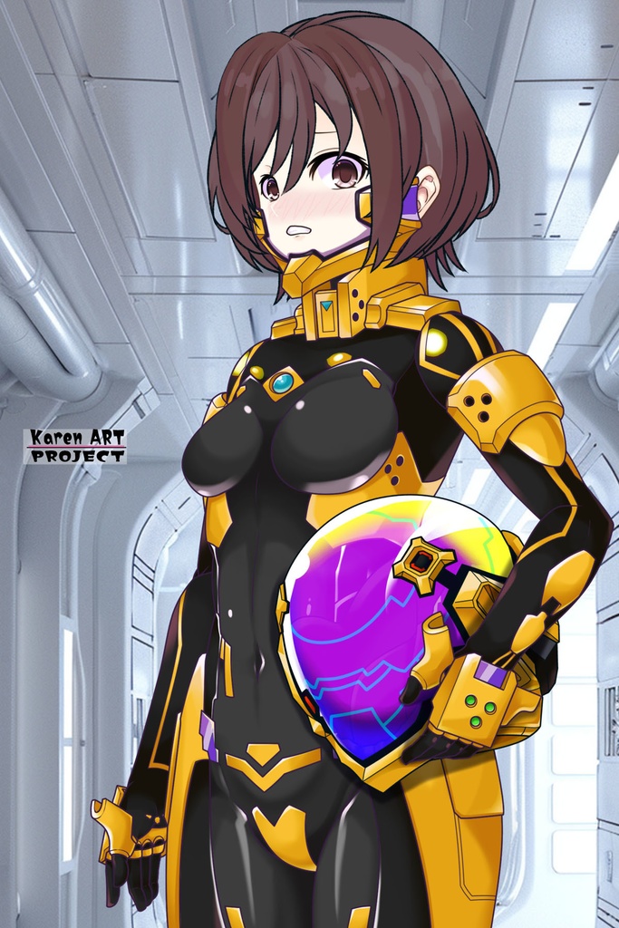カレンちゃん+篁唯依の衛士強化装備【トータル・イクリプス】 斜め前アングル Karen is wearing Yui Takamura's Guard Reinforcement Equipment【TOTAL ECLIPSE】Diagonal front angle