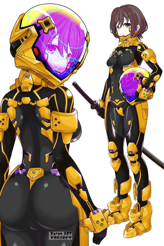 カレンちゃん+篁唯依の衛士強化装備【トータル・イクリプス】 背面アングル Karen is wearing Yui Takamura's Guard Reinforcement Equipment【TOTAL ECLIPSE】Back Angle