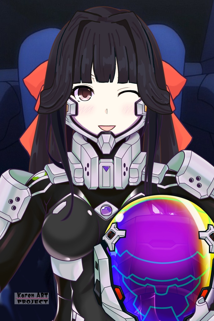 カレンちゃん+甲斐志摩子の衛士強化装備【トータル・イクリプス】 正面アングル Karen is wearing Shimako Kai's Guard Reinforcement Equipment【TOTAL ECLIPSE】Front Angle