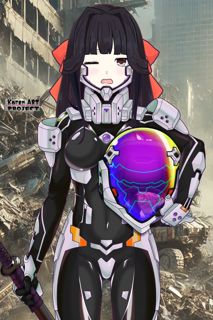 カレンちゃん+甲斐志摩子の衛士強化装備【トータル・イクリプス】 正面アングル Karen is wearing Shimako Kai's Guard Reinforcement Equipment【TOTAL ECLIPSE】Front Angle