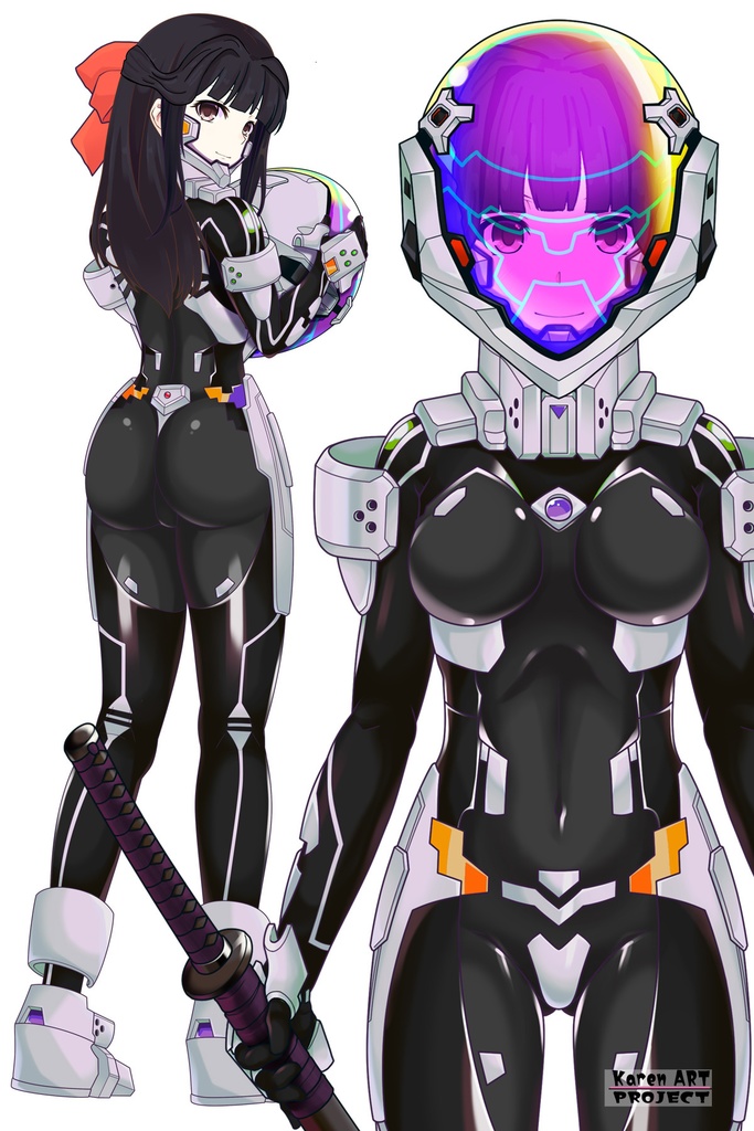 カレンちゃん+甲斐志摩子の衛士強化装備【トータル・イクリプス】 正面アングル Karen is wearing Shimako Kai's Guard Reinforcement Equipment【TOTAL ECLIPSE】Front Angle