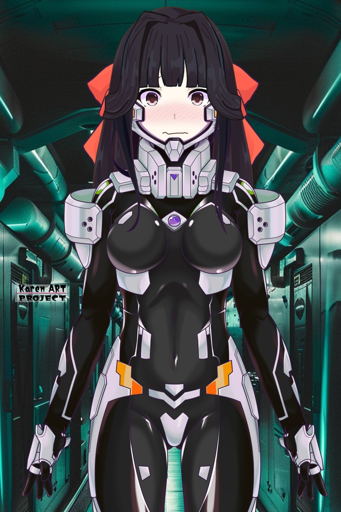 カレンちゃん+甲斐志摩子の衛士強化装備【トータル・イクリプス】 正面アングル Karen is wearing Shimako Kai's Guard Reinforcement Equipment【TOTAL ECLIPSE】Front Angle