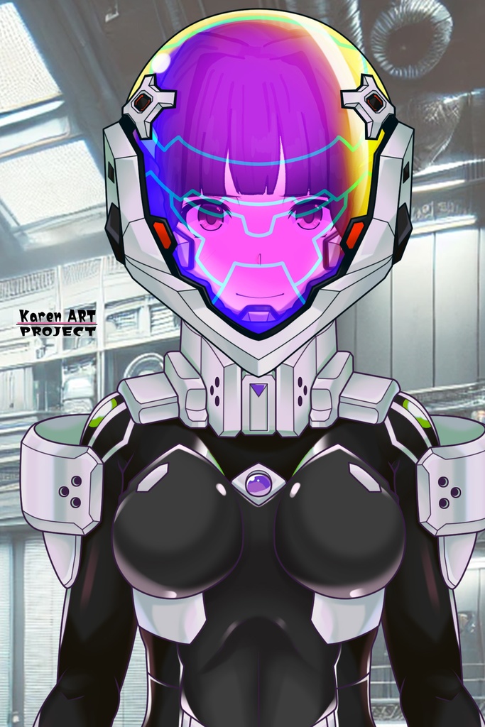 カレンちゃん+甲斐志摩子の衛士強化装備【トータル・イクリプス】 正面アングル Karen is wearing Shimako Kai's Guard Reinforcement Equipment【TOTAL ECLIPSE】Front Angle