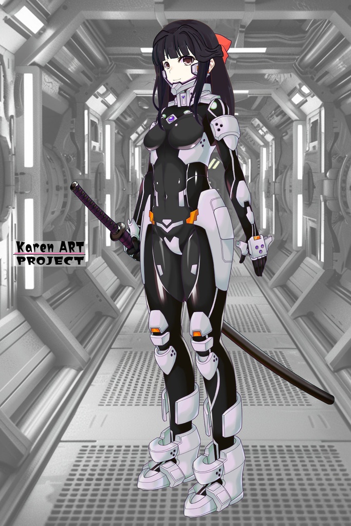 カレンちゃん+甲斐志摩子の衛士強化装備【トータル・イクリプス】 斜め前アングル Karen is wearing Shimako Kai's Guard Reinforcement Equipment【TOTAL ECLIPSE】Diagonal front angle