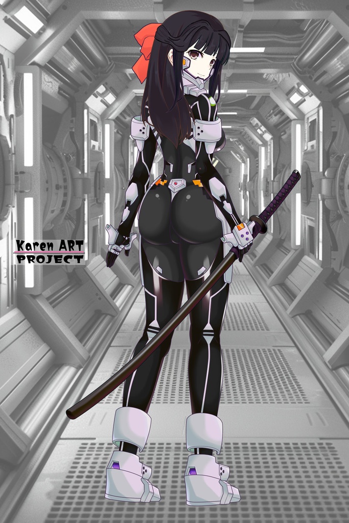 カレンちゃん+甲斐志摩子の衛士強化装備【トータル・イクリプス】 背面アングル Karen is wearing Shimako Kai's Guard Reinforcement Equipment【TOTAL ECLIPSE】Back Angle