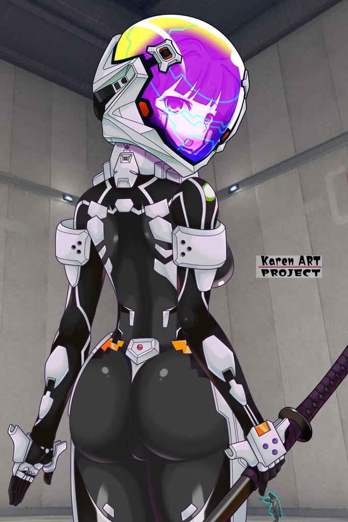 カレンちゃん+甲斐志摩子の衛士強化装備【トータル・イクリプス】 背面アングル Karen is wearing Shimako Kai's Guard Reinforcement Equipment【TOTAL ECLIPSE】Back Angle