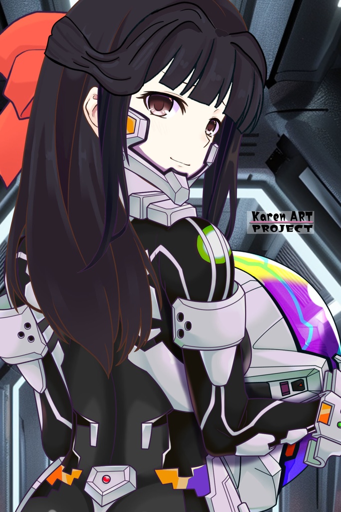 カレンちゃん+甲斐志摩子の衛士強化装備【トータル・イクリプス】 背面アングル Karen is wearing Shimako Kai's Guard Reinforcement Equipment【TOTAL ECLIPSE】Back Angle