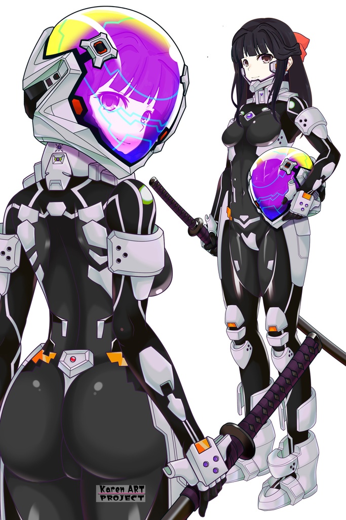 カレンちゃん+甲斐志摩子の衛士強化装備【トータル・イクリプス】 背面アングル Karen is wearing Shimako Kai's Guard Reinforcement Equipment【TOTAL ECLIPSE】Back Angle