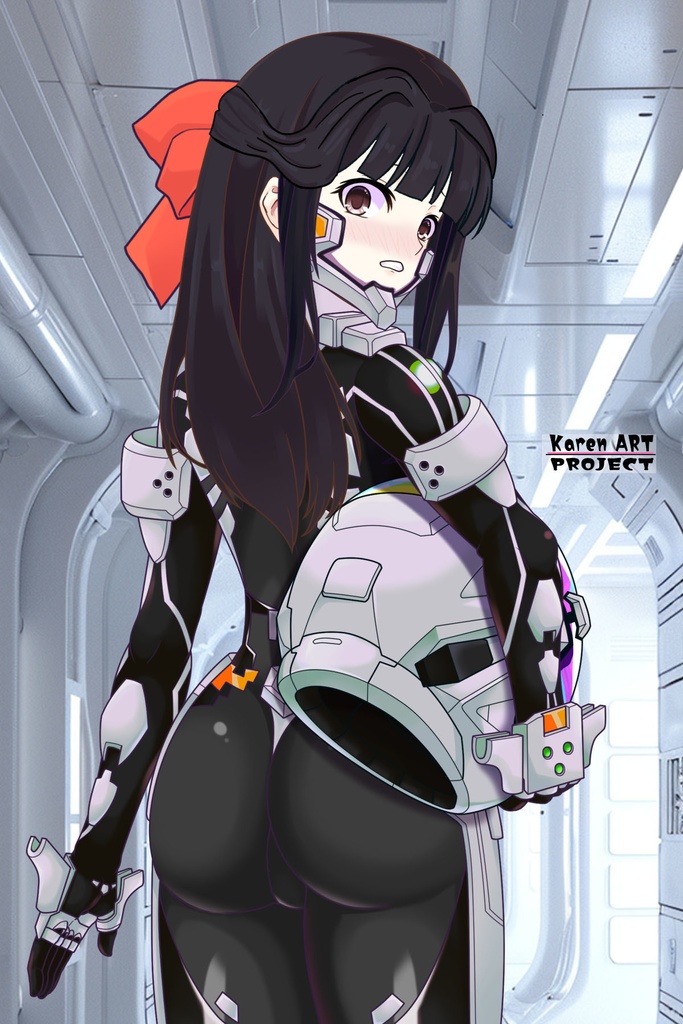 カレンちゃん+甲斐志摩子の衛士強化装備【トータル・イクリプス】 背面アングル Karen is wearing Shimako Kai's Guard Reinforcement Equipment【TOTAL ECLIPSE】Back Angle