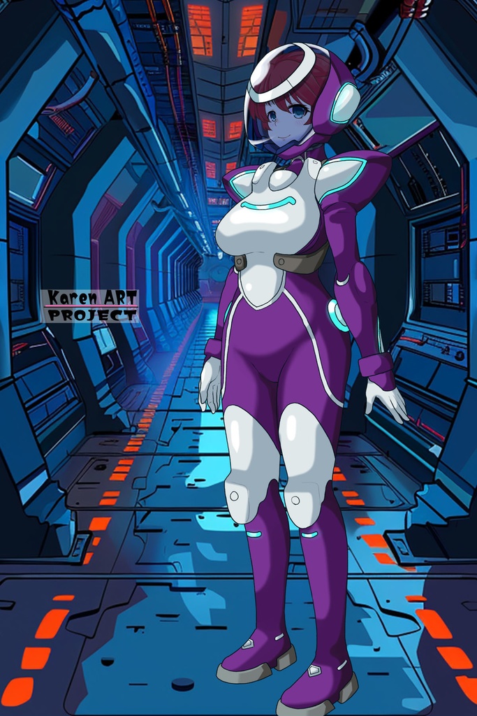 亜美ちゃん+ネーナ・トリニティのノーマルスーツ【機動戦士ガンダム00=Season2-02】 斜め前アングル Diagonal front angle Ami is wearing Nena Trinity's Normal Suit【Mobile Suit Gundam 00=Season2-02】