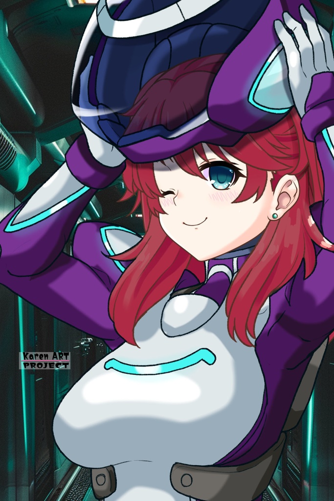 亜美ちゃん+ネーナ・トリニティのノーマルスーツ【機動戦士ガンダム00=Season2-02】 斜め前アングル Diagonal front angle Ami is wearing Nena Trinity's Normal Suit【Mobile Suit Gundam 00=Season2-02】