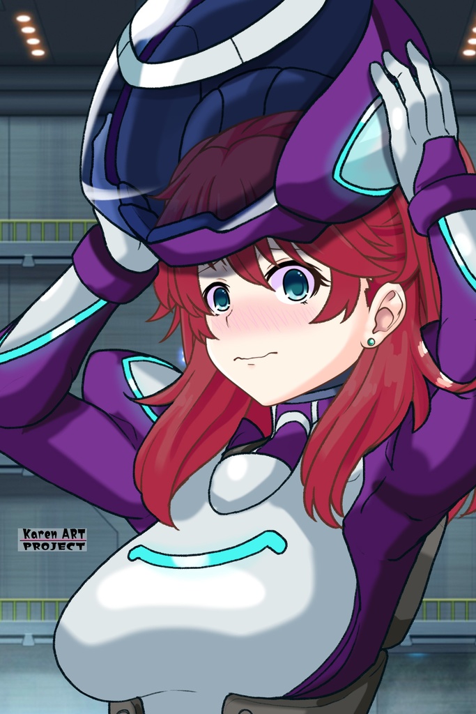 亜美ちゃん+ネーナ・トリニティのノーマルスーツ【機動戦士ガンダム00=Season2-02】 斜め前アングル Diagonal front angle Ami is wearing Nena Trinity's Normal Suit【Mobile Suit Gundam 00=Season2-02】