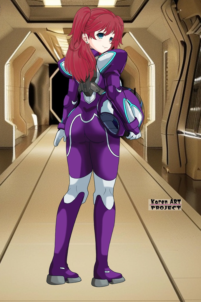 亜美ちゃん+ネーナ・トリニティのノーマルスーツ【機動戦士ガンダム00=Season2-03】 背面 Back Angle Ami is wearing Nena Trinity's Normal Suit【Mobile Suit Gundam 00=Season2-03】