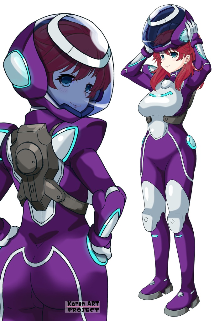 亜美ちゃん+ネーナ・トリニティのノーマルスーツ【機動戦士ガンダム00=Season2-03】 背面 Back Angle Ami is wearing Nena Trinity's Normal Suit【Mobile Suit Gundam 00=Season2-03】