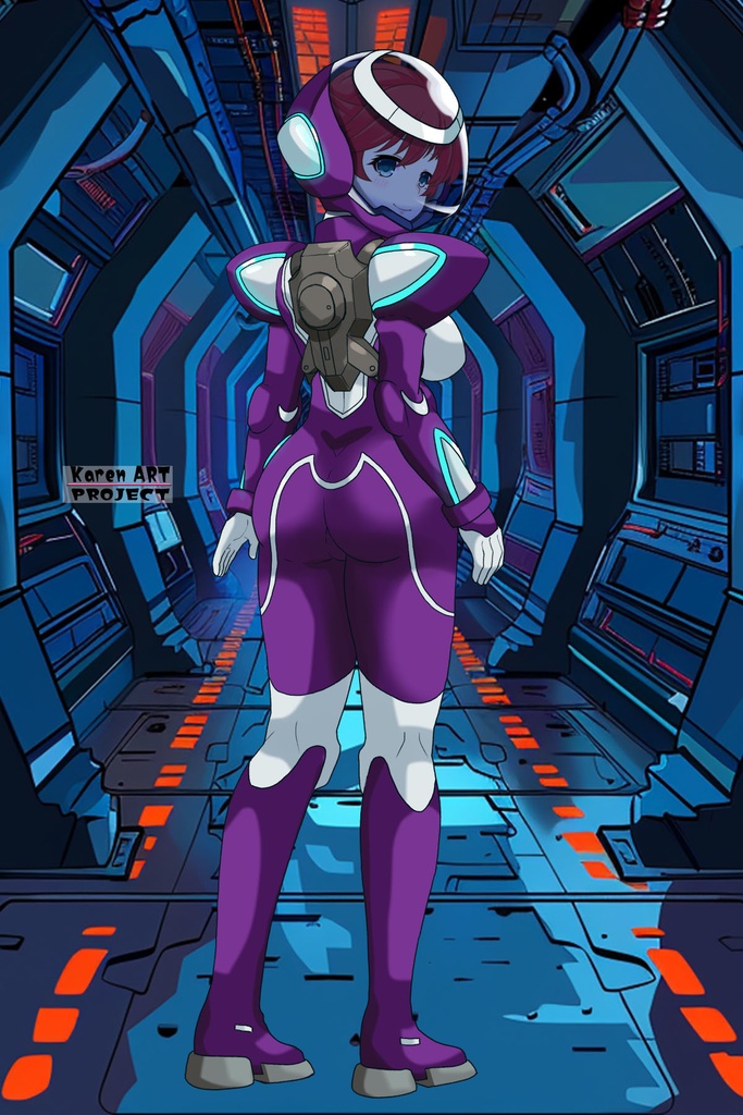 亜美ちゃん+ネーナ・トリニティのノーマルスーツ【機動戦士ガンダム00=Season2-03】 背面 Back Angle Ami is wearing Nena Trinity's Normal Suit【Mobile Suit Gundam 00=Season2-03】
