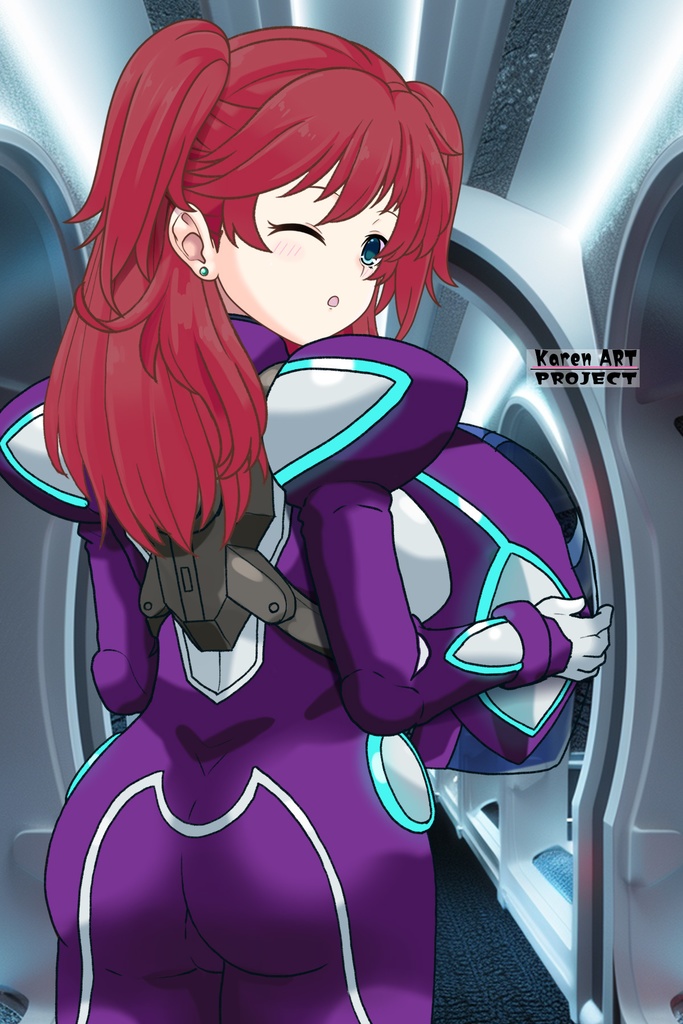 亜美ちゃん+ネーナ・トリニティのノーマルスーツ【機動戦士ガンダム00=Season2-03】 背面 Back Angle Ami is wearing Nena Trinity's Normal Suit【Mobile Suit Gundam 00=Season2-03】