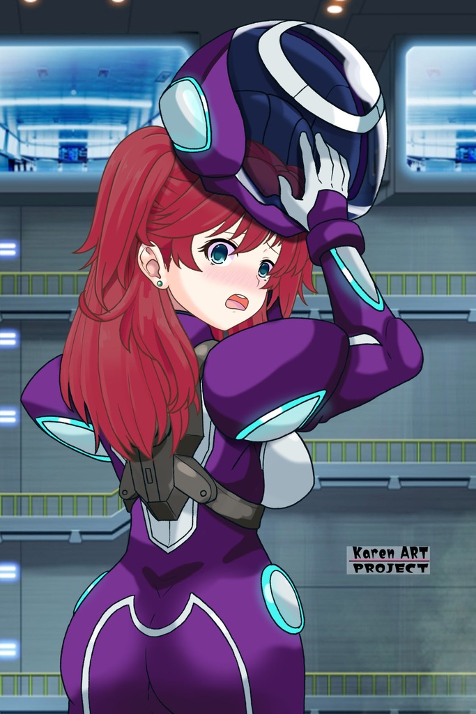 亜美ちゃん+ネーナ・トリニティのノーマルスーツ【機動戦士ガンダム00=Season2-03】 背面 Back Angle Ami is wearing Nena Trinity's Normal Suit【Mobile Suit Gundam 00=Season2-03】