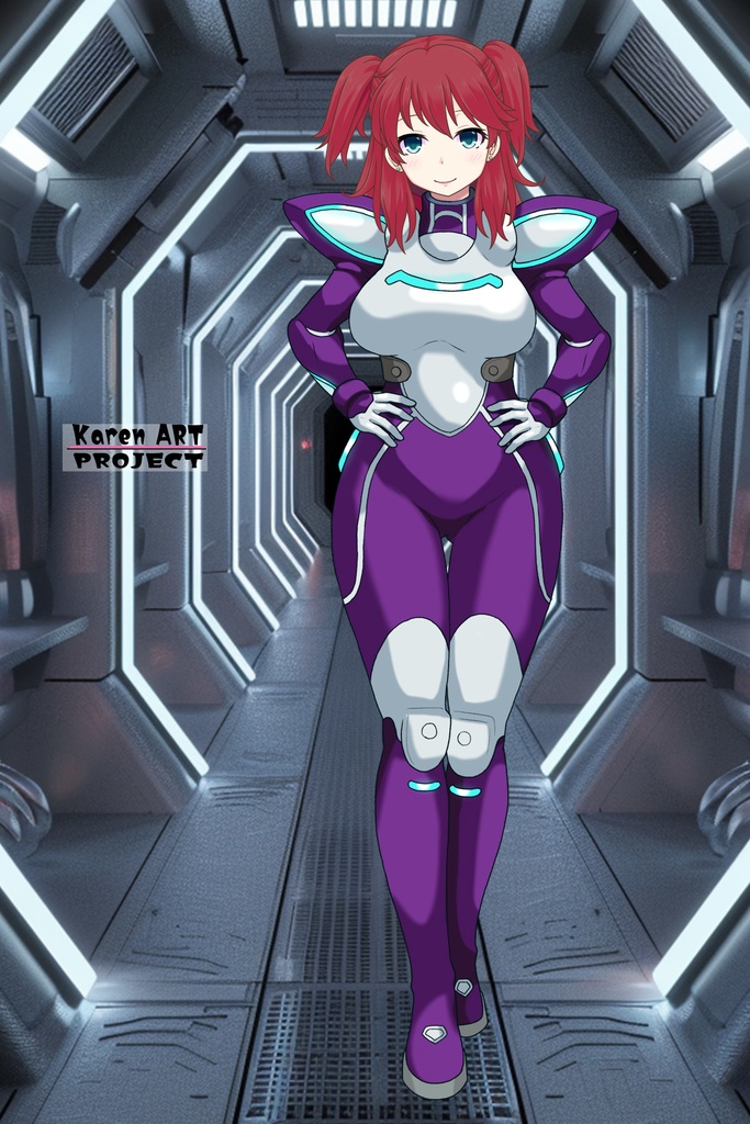 亜美ちゃん+ネーナ・トリニティのノーマルスーツ【機動戦士ガンダム00=Season2-04】 正面Sポーズ Front S-POSE Ami is wearing Nena Trinity's Normal Suit【Mobile Suit Gundam 00=Season2-04】