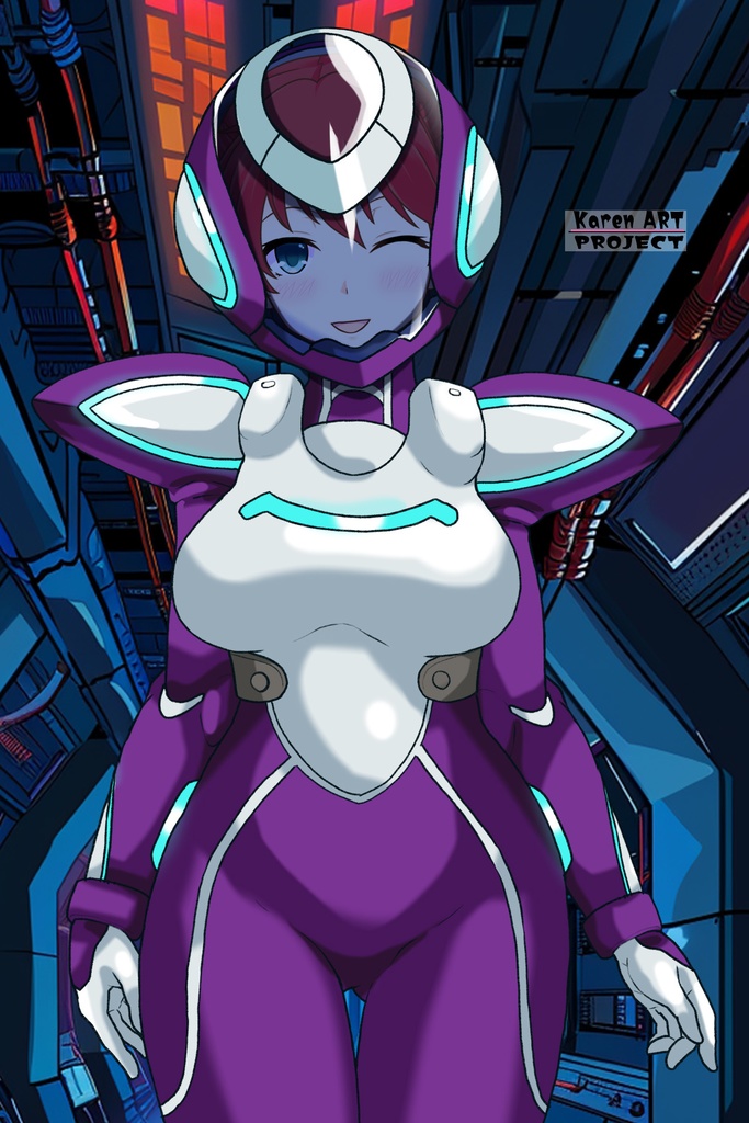 亜美ちゃん+ネーナ・トリニティのノーマルスーツ【機動戦士ガンダム00=Season2-04】 正面Sポーズ Front S-POSE Ami is wearing Nena Trinity's Normal Suit【Mobile Suit Gundam 00=Season2-04】