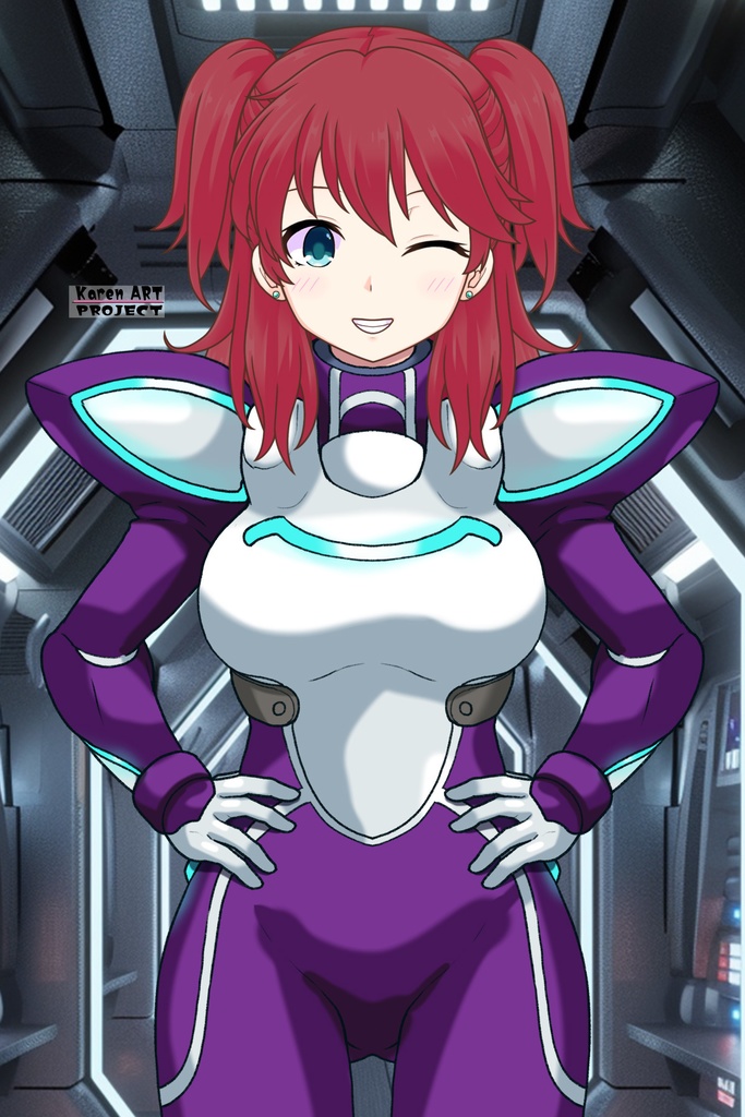 亜美ちゃん+ネーナ・トリニティのノーマルスーツ【機動戦士ガンダム00=Season2-05】 正面 Front Angle Ami is wearing Nena Trinity's Normal Suit【Mobile Suit Gundam 00=Season2-05】