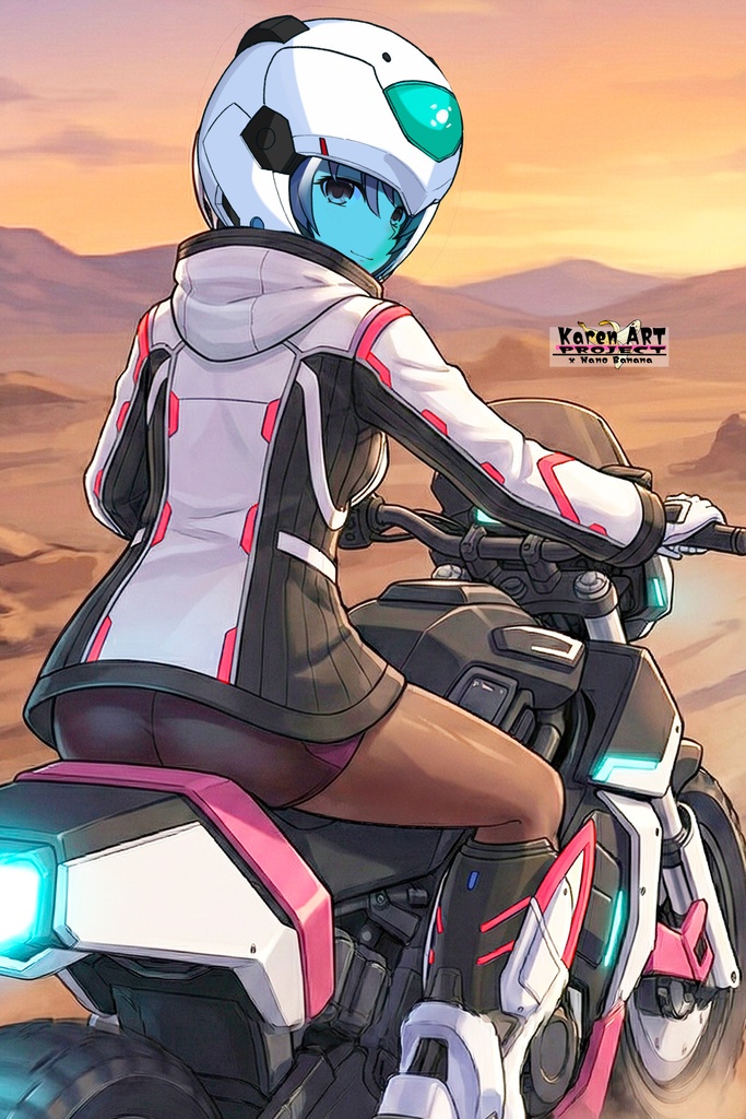 カレンちゃん+ダネルのパイロットスーツ【楽園追放 心のレゾナンス-06】 Helmet Version 背面 Back Angle Karen is wearing Danel's PilotSuit【Expelled from Paradise: Resonance of the Heart-06】