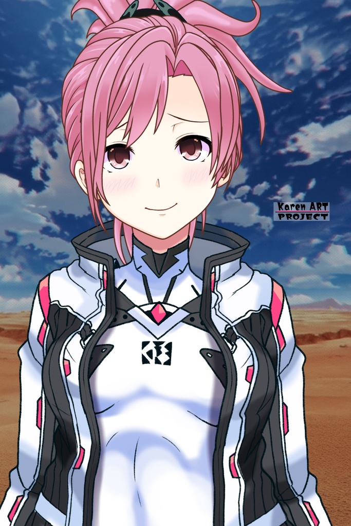 カレンちゃん+ダネルのパイロットスーツ【楽園追放 心のレゾナンス-07】 Helmet Version 正面Sポーズ Front S-POSE Karen is wearing Danel's PilotSuit【Expelled from Paradise: Resonance of the Heart-07】