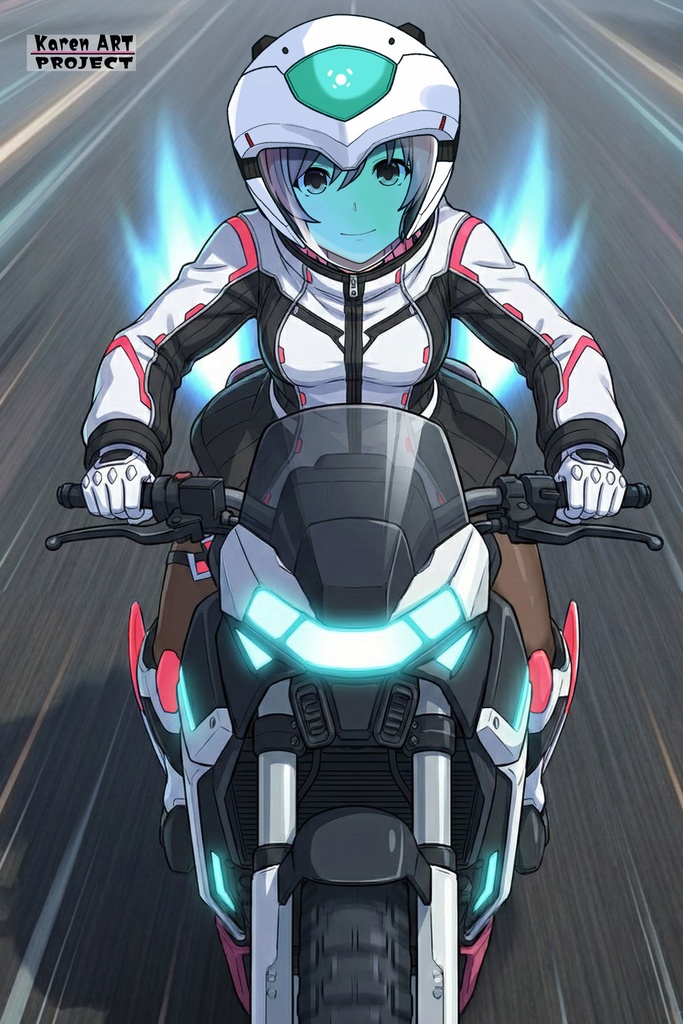 カレンちゃん+ダネルのパイロットスーツ【楽園追放 心のレゾナンス-07】 Helmet Version 正面Sポーズ Front S-POSE Karen is wearing Danel's PilotSuit【Expelled from Paradise: Resonance of the Heart-07】