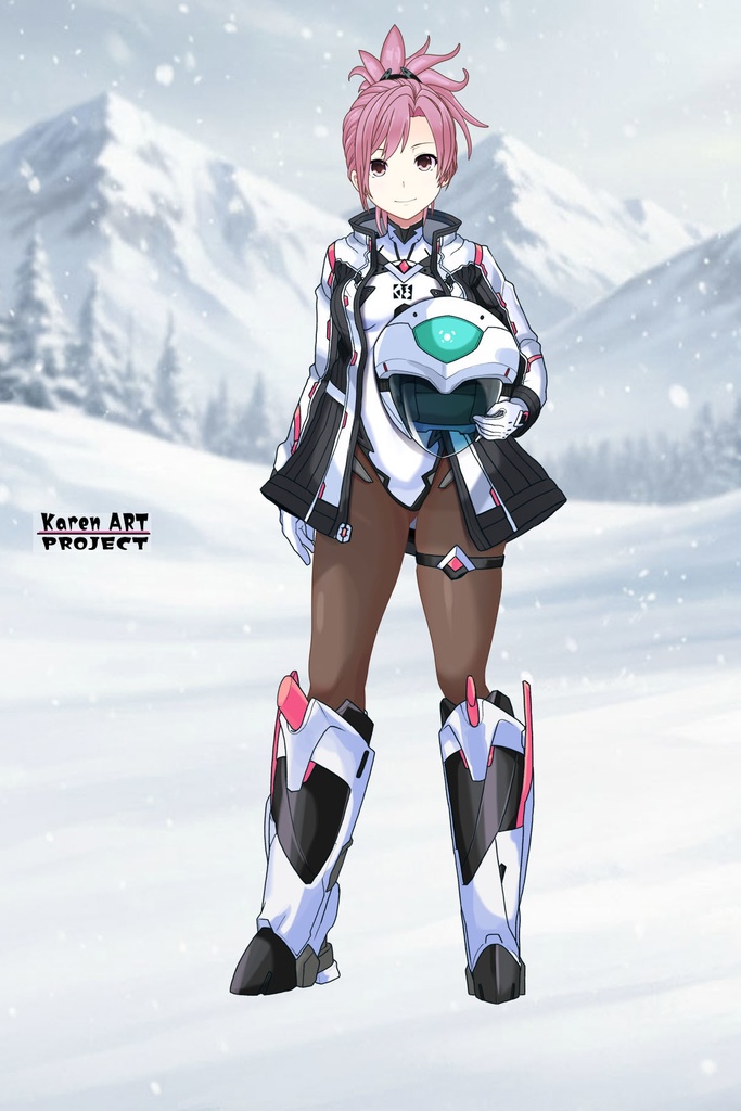 カレンちゃん+ダネルのパイロットスーツ【楽園追放 心のレゾナンス-07】 Helmet Version 正面Sポーズ Front S-POSE Karen is wearing Danel's PilotSuit【Expelled from Paradise: Resonance of the Heart-07】