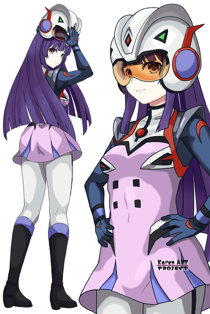 カレンちゃん+弓さやかのパイロットスーツ【グレンダイザーU-02】 斜め前 Diagonal front angle Karen is wearing Sayaka Yumi's PilotSuit【Grendizer U-02】