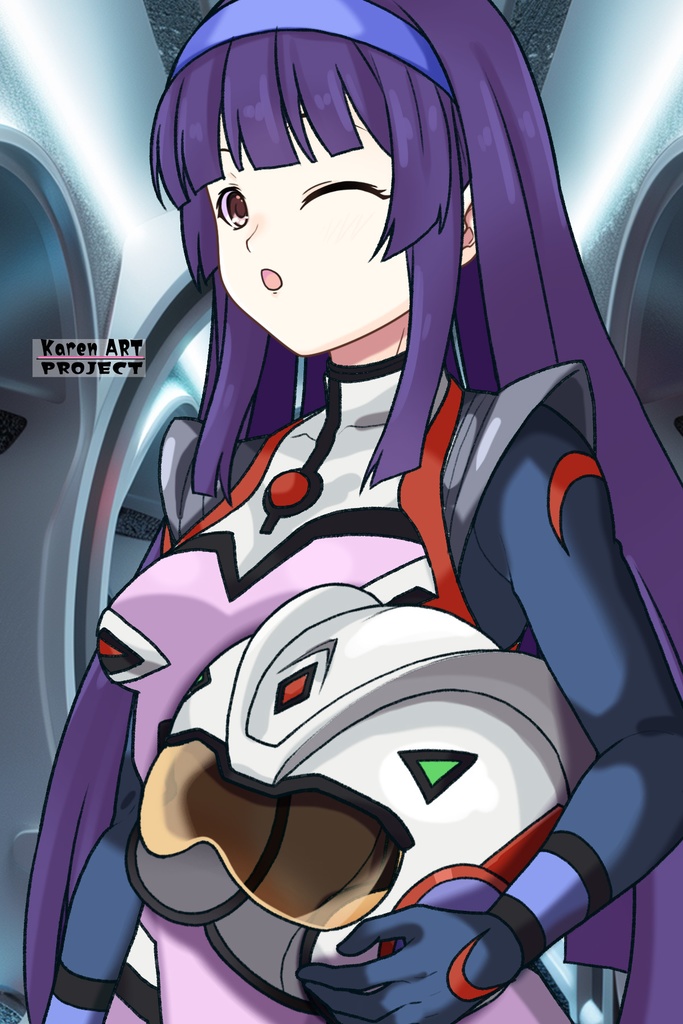 カレンちゃん+弓さやかのパイロットスーツ【グレンダイザーU-02】 斜め前 Diagonal front angle Karen is wearing Sayaka Yumi's PilotSuit【Grendizer U-02】