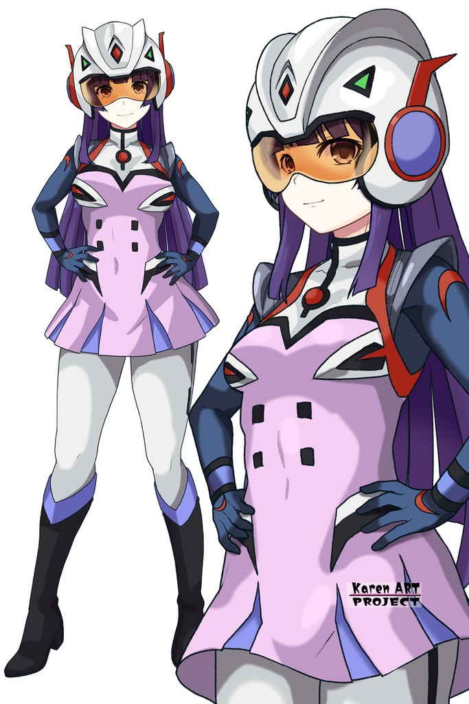 カレンちゃん+弓さやかのパイロットスーツ【グレンダイザーU-02】 斜め前 Diagonal front angle Karen is wearing Sayaka Yumi's PilotSuit【Grendizer U-02】