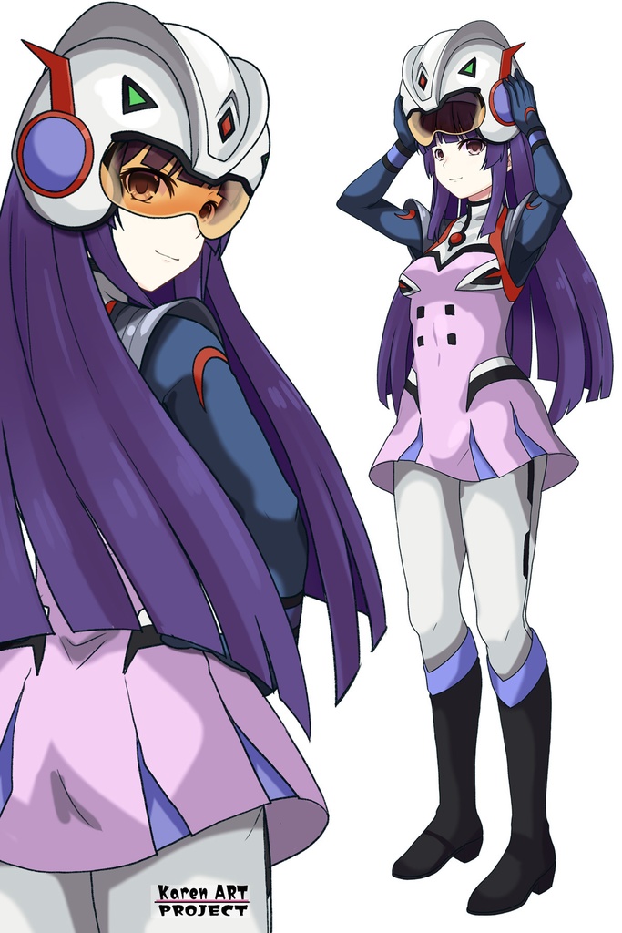 カレンちゃん+弓さやかのパイロットスーツ【グレンダイザーU-03】 背面 Back Angle Karen is wearing Sayaka Yumi's PilotSuit【Grendizer U-03】