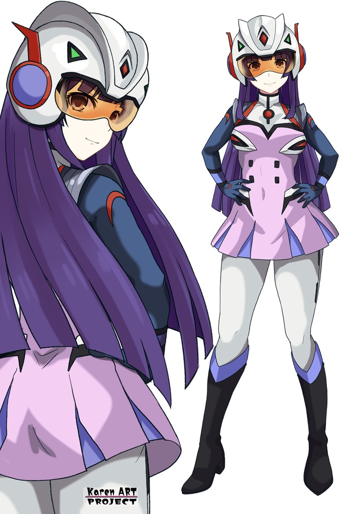 カレンちゃん+弓さやかのパイロットスーツ【グレンダイザーU-03】 背面 Back Angle Karen is wearing Sayaka Yumi's PilotSuit【Grendizer U-03】