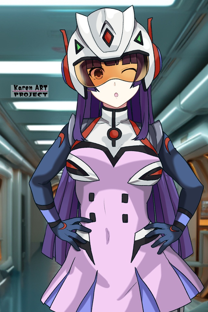 カレンちゃん+弓さやかのパイロットスーツ【グレンダイザーU-04】 正面Sポーズ Front S-POSE Karen is wearing Sayaka Yumi's PilotSuit【Grendizer U-04】