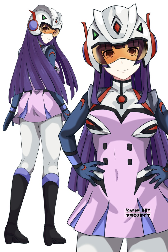 カレンちゃん+弓さやかのパイロットスーツ【グレンダイザーU-04】 正面Sポーズ Front S-POSE Karen is wearing Sayaka Yumi's PilotSuit【Grendizer U-04】