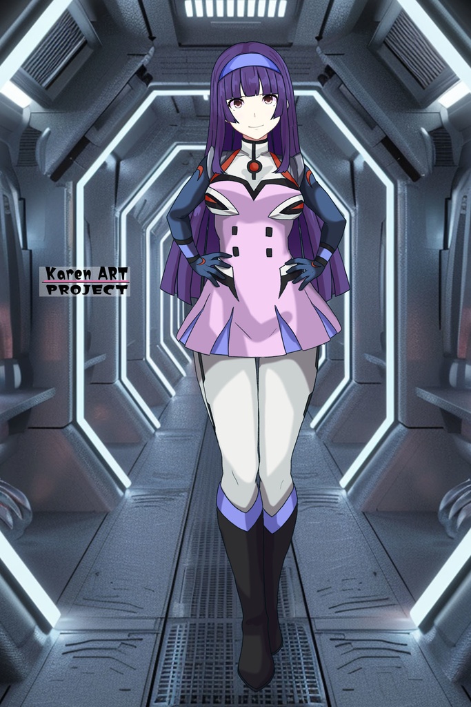 カレンちゃん+弓さやかのパイロットスーツ【グレンダイザーU-04】 正面Sポーズ Front S-POSE Karen is wearing Sayaka Yumi's PilotSuit【Grendizer U-04】