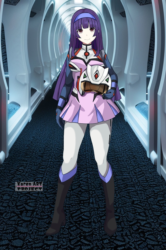 カレンちゃん+弓さやかのパイロットスーツ【グレンダイザーU-04】 正面Sポーズ Front S-POSE Karen is wearing Sayaka Yumi's PilotSuit【Grendizer U-04】