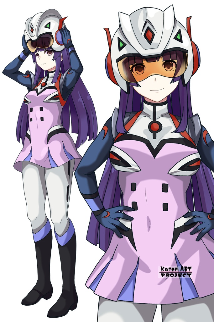カレンちゃん+弓さやかのパイロットスーツ【グレンダイザーU-04】 正面Sポーズ Front S-POSE Karen is wearing Sayaka Yumi's PilotSuit【Grendizer U-04】