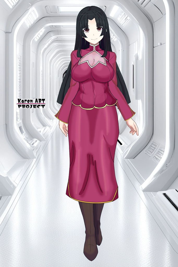 カレンちゃん+王留美の衣装【機動戦士ガンダム00=Season2-01】 Karen is wearing Wang Liu Mei's Unifrom【Mobile Suit Gundam 00=Season2-01】