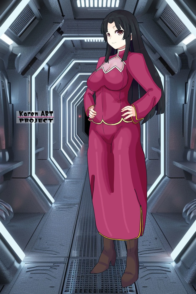 カレンちゃん+王留美の衣装【機動戦士ガンダム00=Season2-01】 Karen is wearing Wang Liu Mei's Unifrom【Mobile Suit Gundam 00=Season2-01】