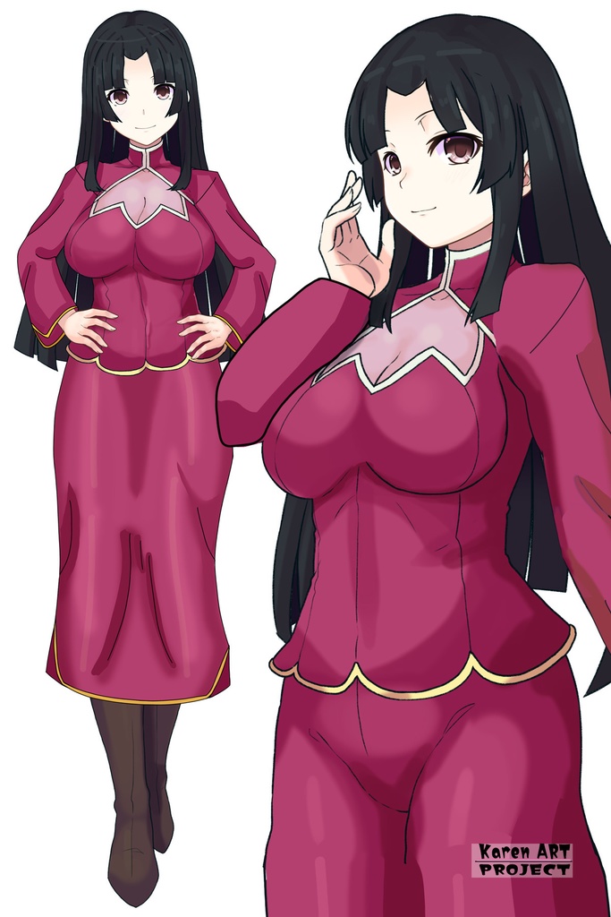 カレンちゃん+王留美の衣装【機動戦士ガンダム00=Season2-01】 Karen is wearing Wang Liu Mei's Unifrom【Mobile Suit Gundam 00=Season2-01】