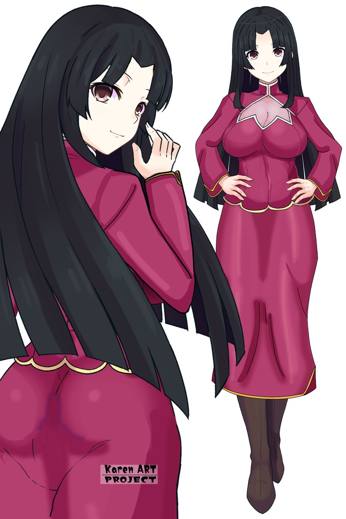 カレンちゃん+王留美の衣装【機動戦士ガンダム00=Season2-01】 Karen is wearing Wang Liu Mei's Unifrom【Mobile Suit Gundam 00=Season2-01】