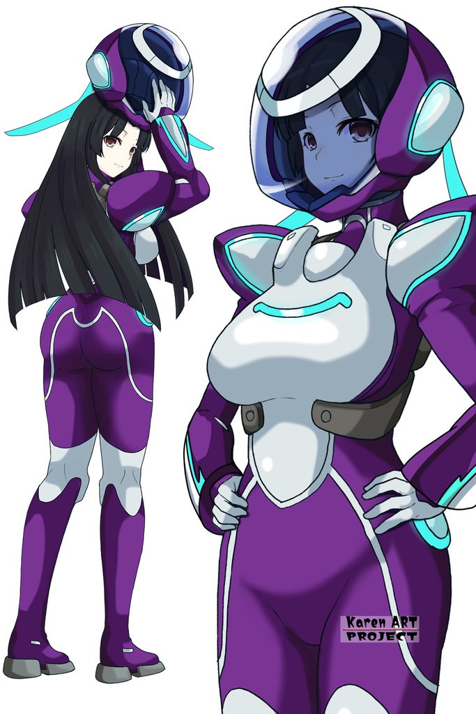 カレンちゃん+王留美のノーマルスーツ【機動戦士ガンダム00=Season2-02】 斜め前アングル Diagonal front angle Karen is wearing Wang Liu Mei's Normal Suit【Mobile Suit Gundam 00=Season2-02】