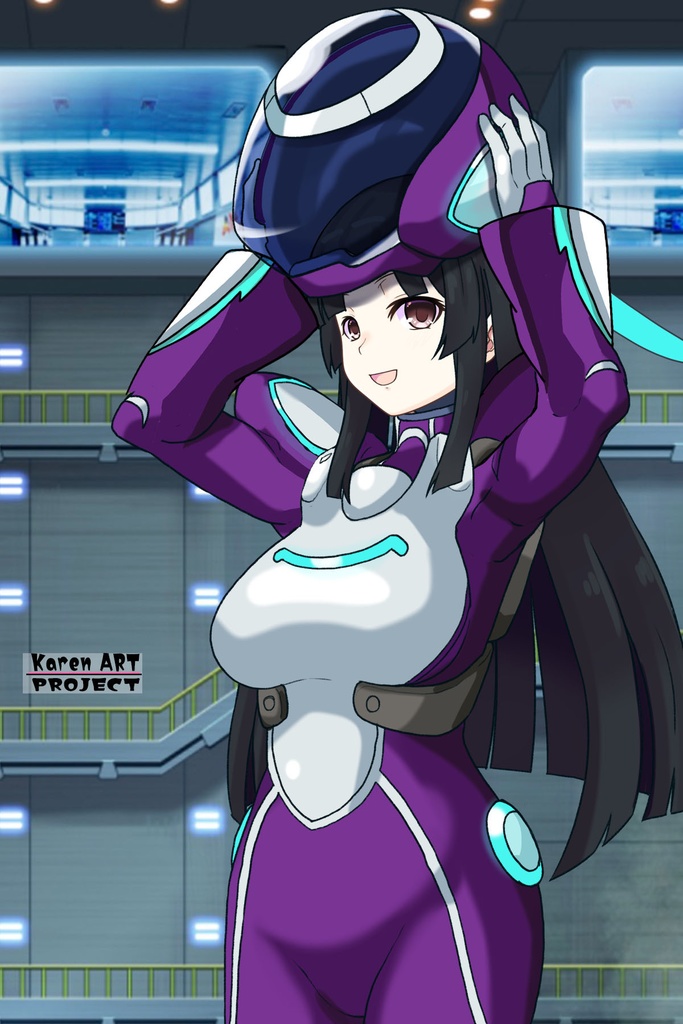 カレンちゃん+王留美のノーマルスーツ【機動戦士ガンダム00=Season2-02】 斜め前アングル Diagonal front angle Karen is wearing Wang Liu Mei's Normal Suit【Mobile Suit Gundam 00=Season2-02】